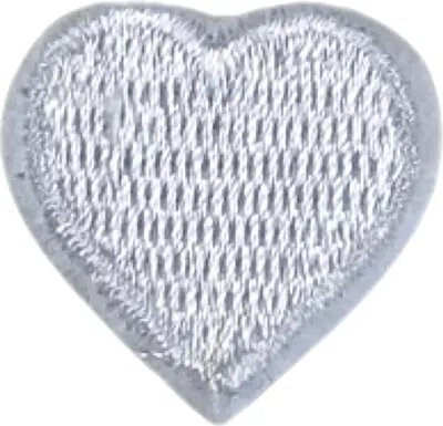 Produktbild von Herz-Emblem-Aufnäher zum Aufbügeln, weiß, klein