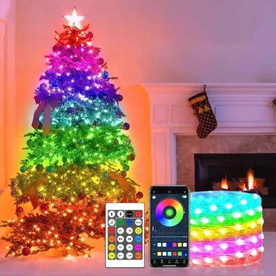 Obrázek produktu pro LED pásky 10 m – USB, stmívatelné, měnící barvy, synchronizace s hudbou, ovládání přes Bluetooth, ideální na večírky a jako dekorace