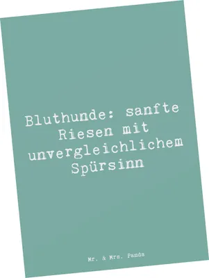 Produktbild von Mr. & Mrs. Panda Postkarte Spruch Bluthunde - Meeresbrise - Geschenk, Grußkarte, treuer Begleiter, Hunderassen Pflege, Hunderasse, Familienhund, Postkarten, bellen, Hunde