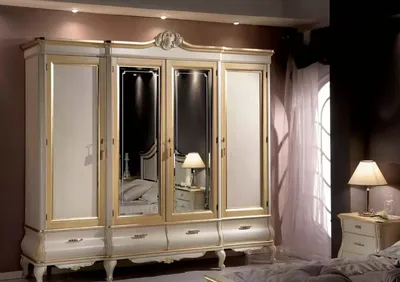 Immagine prodotto di Armadio classico a quattro ante in legno per la camera da letto, nuovo