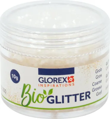 Produktbild von Glorex Glitter grob weiß 10 g
