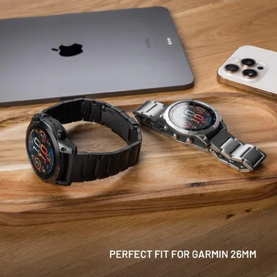 Image de Bracelet Fixed Titanium Strap pour Garmin Fenix 8 Pro (51 mm) / 8 / 7X Pro / 7X / 6X Pro, QuickFit 26 mm, gris