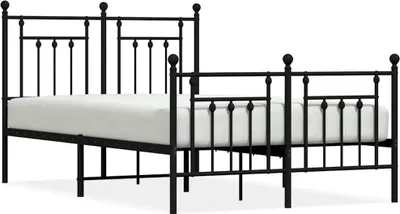 Obrázek produktu pro vidaXL Postel s čelem a nohama kovová černá 120x190 cm