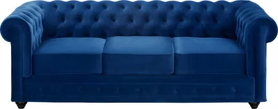 Produktbild von CHESTERFIELD 3-Sitzer Sofa - Königsblaues Velours
