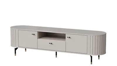 Produktbild von TV-Schrank ZANTE ZA5 mit Schublade, abgerundete Seiten, RTV Schrank, Fernsehschran, Medienmöbel [Cashmiere]