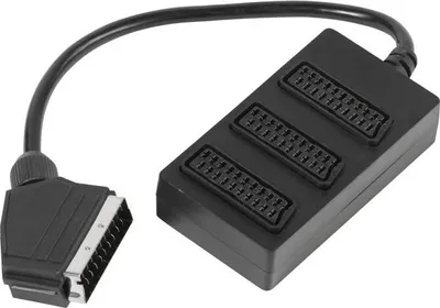 Immagine prodotto di ViVanco™19364 Cavo SCART 0,2 m SCART (21-pin) 3 x SCART (21-pin) Nero