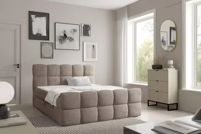 Obrázek produktu pro Kontinentální postel 200x220 ISEMBARD - šedá + topper