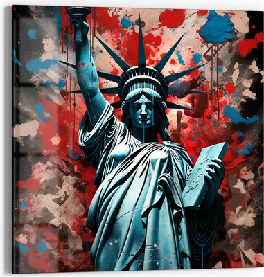 Produktbild von DEQOART Glasbild Echtglas 50x50 cm 'Freiheitsfunkeln' Wandbild Bild modern Deko