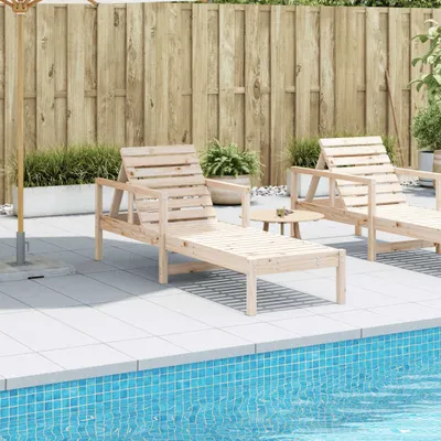 Produktbild von " "Sonnenliege HOMMIE - Gartenliege - Gartenmöbel - 199,5x62x55 cm Massivholz Kiefer - 199,5x62x78 cm NeuMöbel 1633125