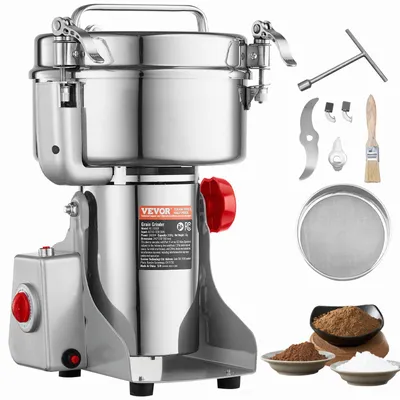 Immagine prodotto di Macinino elettrico per cereali VEVOR, macinino per spezie ad alta velocità, capacità 2 kg, 3400 W