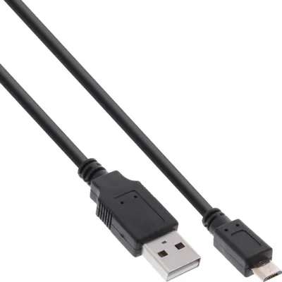 Produktbild von InLine Micro-USB 2.0 Kabel, Schnellladekab., USB-A ST/Micro-B ST, schwarz, 1,8m, 1,8 m, USB A, Micro-USB B, USB 2.0, Schwarz