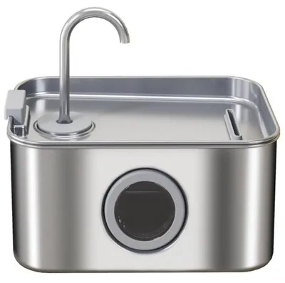Produktbild von Katzenbrunnen Edelstahl 3,2L Trinkbrunnen für Katzen Katzentrinkbrunnen mit Filtersystem leiser Pumpe Aktivkohlefilter 23*15*19cm