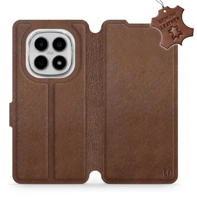 Produktbild von Echtleder Handyhülle für Xiaomi Redmi Note 15 4G, Mobiwear Leather, Braun