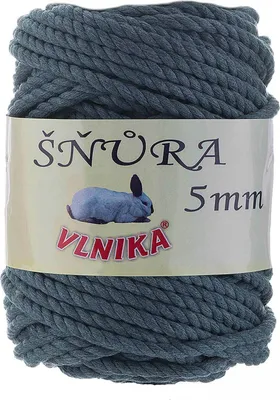 500g Makramee-Garn Snura Unifarben 5mm jeansblau