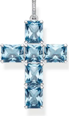 Thomas Sabo PE922-059-1 Anhänger Kreuz Aqua/Weiß 1