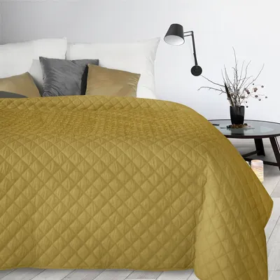Obrázok produktu pre Design 91 Dekoratívny prehoz na posteľ 220x240 Alara 3 horčicový geometrický vzor v kosoštvorcoch
