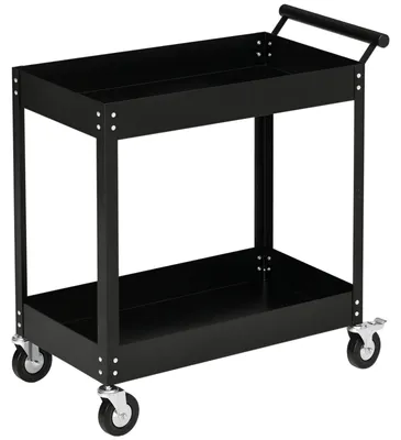Produktbild von Werkstattwagen, 2 Etagen, 4 Rollen, bis 150 kg, 84,5 x 38 x 84 cm, für Werkstatt