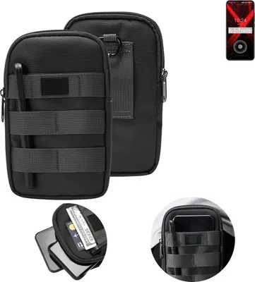 Produktbild von K-S-Trade Holster Gürtel Tasche kompatibel mit UMIDIGI X Handy Tasche Schutz Hülle dunkel-grau viele Fächer, 1x