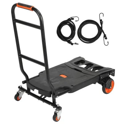 Immagine prodotto di Carrello da trasporto multifunzionale pieghevole 70×45×85 cm - Carrello a piattaforma portatile con 2 cinghie, capacità di carico fino a 180 kg, per uso domestico