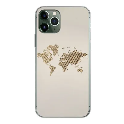 Produktbild von MuchoWow® Handyhülle Schutzhülle Hülle für iPhone 11 Pro Weltkarte - Seil - Braun Silikon Softcase Handy Hülle - Handy