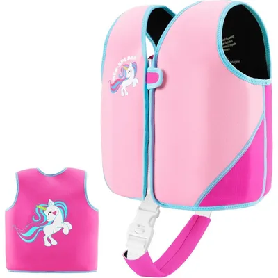Image de Gilet de natation pour enfants avec sangles de sécurité réglables, rose, pour les enfants de 1 à 6 ans