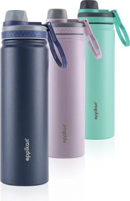 Produktbild von Edelstahl-Thermosflasche 750ml dunkelblau mit Sportverschluss