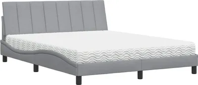 Immagine prodotto di Letto con Materasso Hanko Grigio Chiaro160x200 cm Tessuto