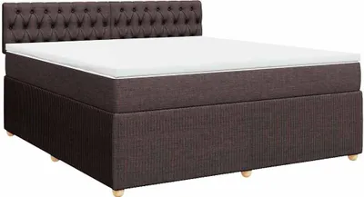 Produktbild von vidaXL Boxspringbett mit Matratze Dunkelbraun 180x200 cm Stoff
