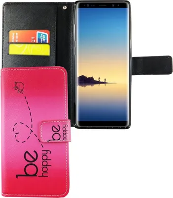 Produktbild von Handyhülle Tasche für Handy Samsung Galaxy Note 8 Be Happy Pink