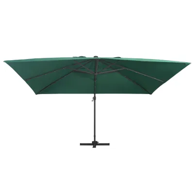 Immagine prodotto di vidaXL Ombrello semaforico con illuminazione a LED Palo in alluminio 400x300 cm Verde