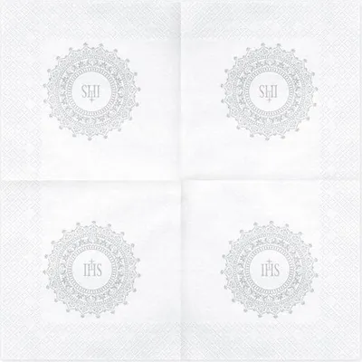 Obrázok produktu pre Servítky IHS 33x33cm 20 kusov biele strieborné