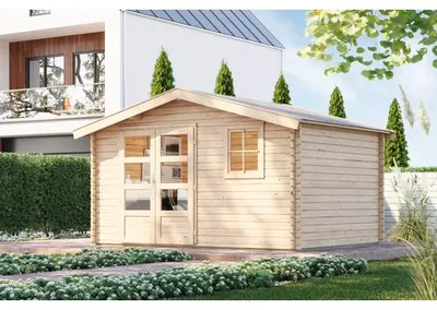 Produktbild von Gartenhaus Karibu Kasaan 5 inkl. Fußboden 407 x 320 cm natur