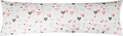 Produktbild von Baumwoll Renforcé Seitenschläferkissen Bezug 40x145cm - Love Liebe Herzen - 100% Baumwolle Stillkissenbezug (KY-187/1)