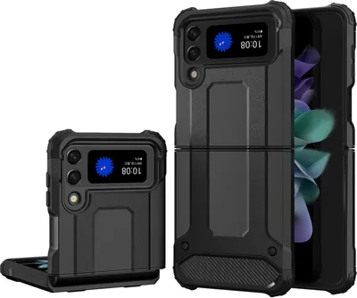 Immagine prodotto di Custodia Hybrid Armor Cover resistente compatibile con Samsung Galaxy Z Flip 3 nero