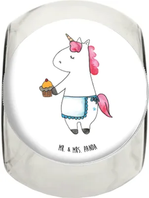 Produktbild von Mr. & Mrs. Panda Bonboniere Einhorn Muffin XL 2000ml - Weiß - Geschenk, Teedose, Süßigkeiten Glas, Kaffeedose, Geburtstag, Unicorn, Bonbonglas, Liebesgrüße, Kekse