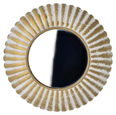 Image de Miroir décoratif en verre MONDEX DAZ 40 x 40 x 3 cm blanc-or, 1 pièce