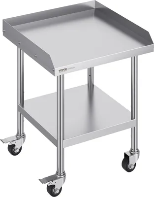 Zdjęcie produktu dla Stół gastronomiczny nierdzewny 61x61cm na kółkach blat roboczy mobilny