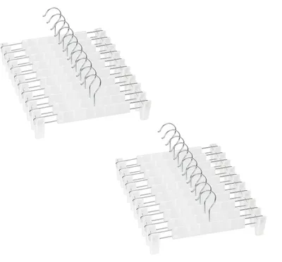 20 Hosenbügel mit rutschfesten Clips, durchsichtig, verstellbar