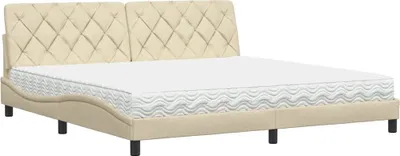 Produktbild von Bett mit Matratze Creme 200x200 cm Stoff