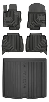 Productafbeelding van Rubberen automatten + kofferbakmat voor Mercedes-Benz GLE W167 vanaf 2019 (SUV) – 5-delig, zwart, op maat – Wielganizator
