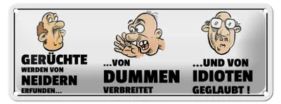Produktbild von Blechschild Spruch 27x10cm Gerüchte werden von Neidern Dekoration