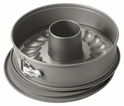 Produktbild von Kaiser La Forme Springform mit Flach- und Rohrboden 28 cm, 2 Böden, runde Backform, auslaufsicher, antihaftbeschichtet, grau
