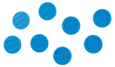 Produktbild von Nobo Magnete für magnetisches Whiteboards, 8 Stück, 20 mm, Blau, 1901443