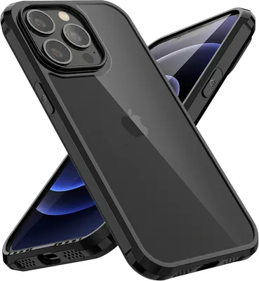 Image de Coque de protection pour Apple iPhone 13 Pro, noire, avec dos transparent