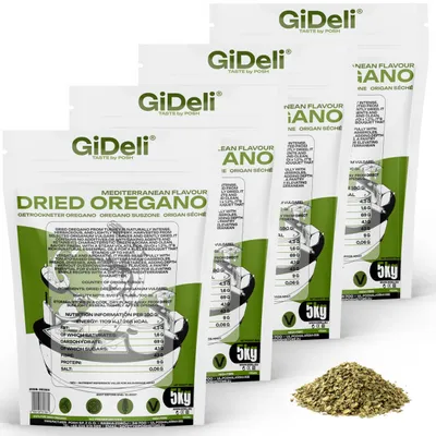 Immagine prodotto di Origano 20 kg, foglie essiccate, prodotto naturale, vegano, ideale per pizza, pasta e cucina. GiDeli