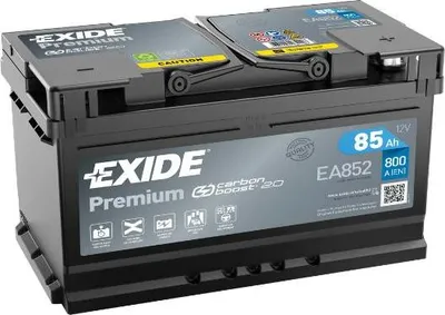 Image de Batterie automobile Exide EA852 Premium Carbon Boost 85 Ah 800 A