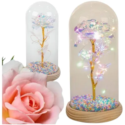 Immagine prodotto di Rosa eterna in vaso con illuminazione a LED. Un regalo romantico per lei, perfetto per ogni occasione