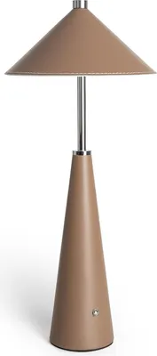 Produktbild von LED Tischlampe Tragbar Leder mit wiederaufladbarem USB Akku Tyu Tule Braun