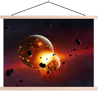 Produktbild von MuchoWow® Textilposter Eine Illustration einer jungen Erde 60x45 cm mit holzfarbenen Rahmen - Bild