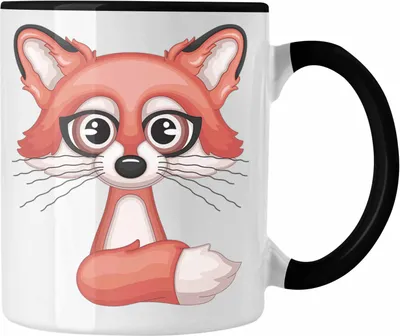 Produktbild von Trendation - Fuchs Grafik Tasse Geschenk (Schwarz)